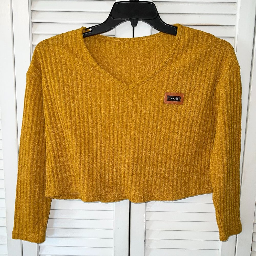 V Neck Mustard Shirt